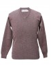 Men pure wool sweater plain heavy  dark brown  brown